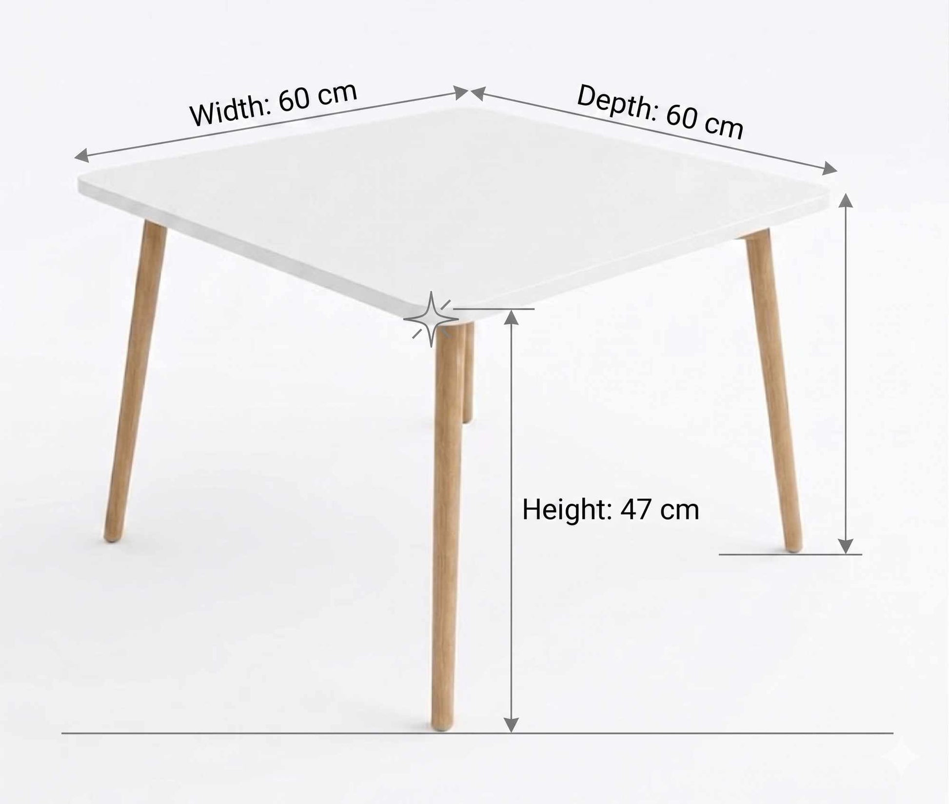 Τραπεζάκι Σαλονιού Λευκό 60 x 47 x 60 εκ. 276TDB1200