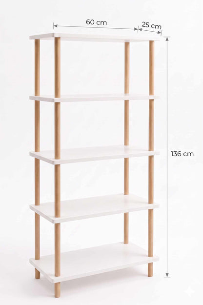 Βιβλιοθήκη Λευκό 60x136x25 εκ 276TDB1215