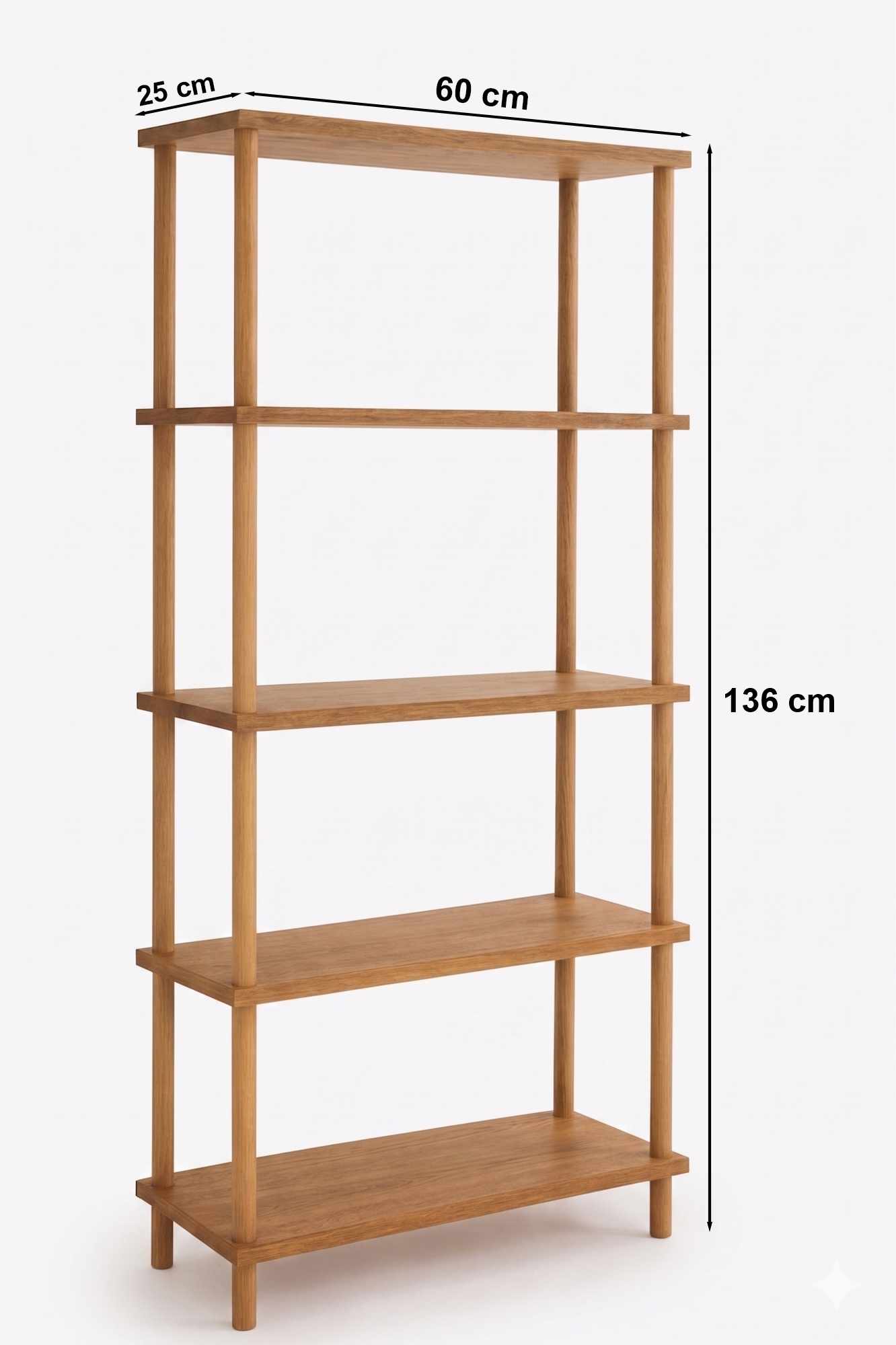 Βιβλιοθήκη Πεύκο 60x136x25 εκ 276TDB1216