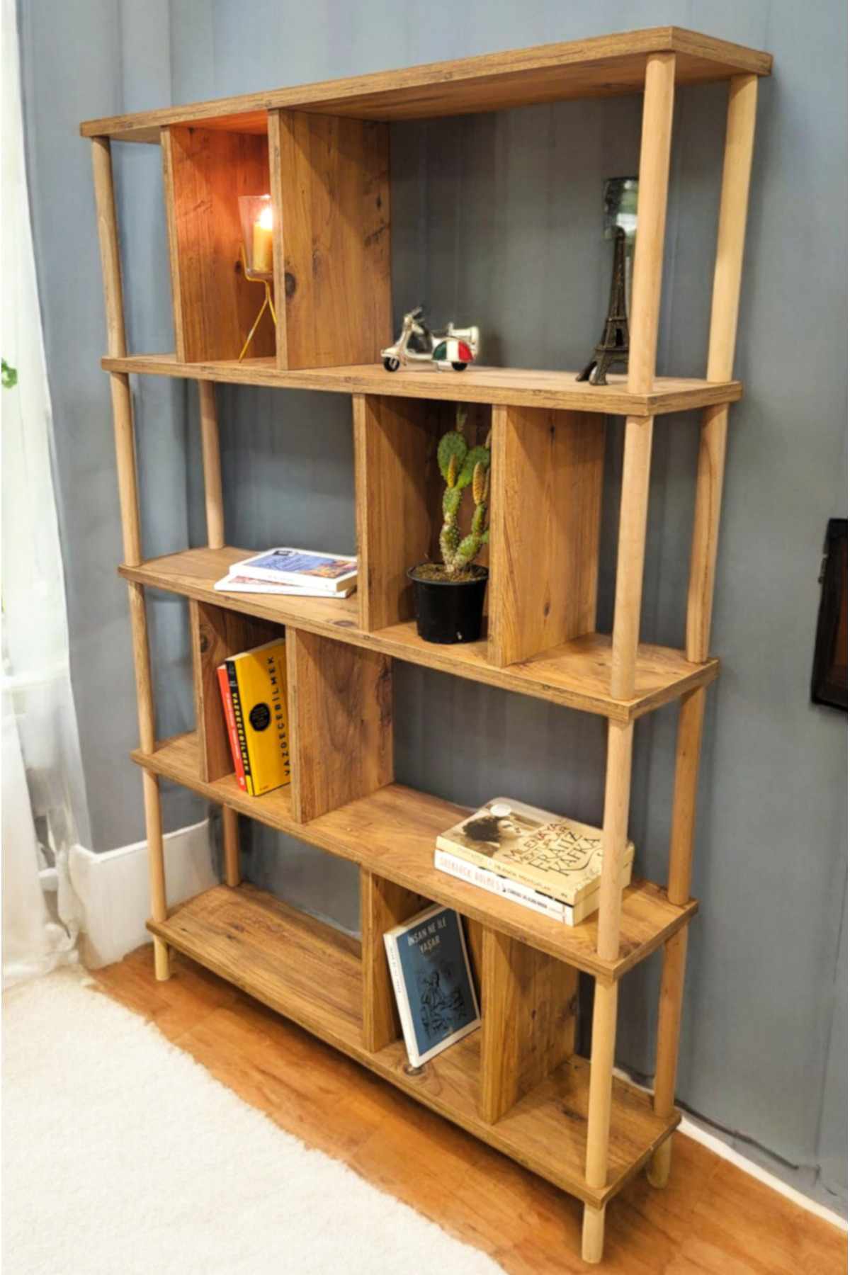 Βιβλιοθήκη Πεύκο 90x137x20 εκ 276TDB1252