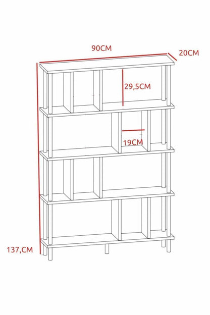 Βιβλιοθήκη Πεύκο 90x137x20 εκ 276TDB1252