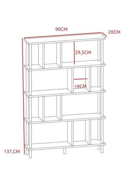 Βιβλιοθήκη Πεύκο 90x137x20 εκ 276TDB1252