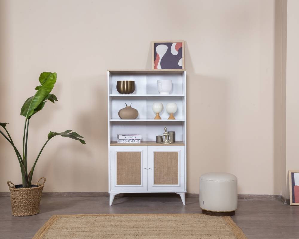 Βιβλιοθήκη 90 × 41 × 158 εκ. Λευκό Δρυς GR277WLN1115