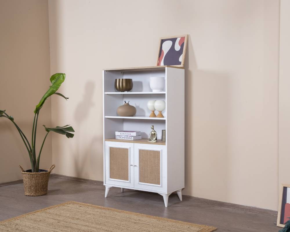 Βιβλιοθήκη 90 × 41 × 158 εκ. Λευκό Δρυς GR277WLN1115