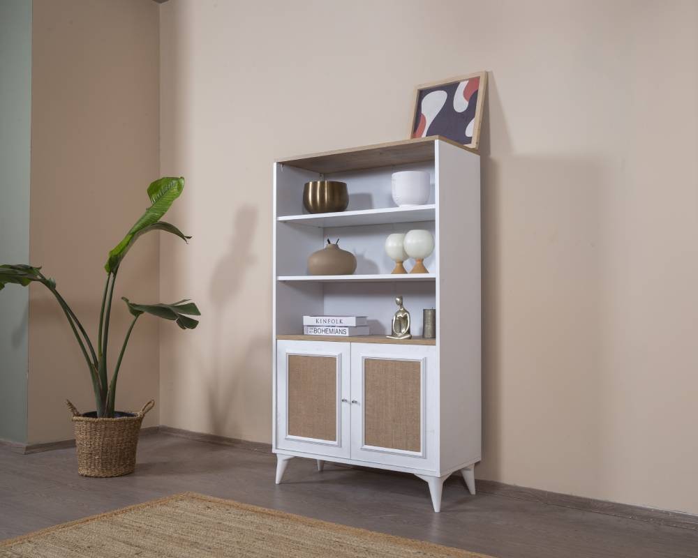 Βιβλιοθήκη 90 × 41 × 158 εκ. Λευκό Δρυς GR277WLN1115
