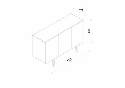 Κονσόλα Μπουφές 120x60x40 εκ Λευκό 280MBR1065