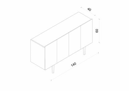 Κονσόλα Μπουφές 140x60x40 εκ Λευκό 280MBR1069