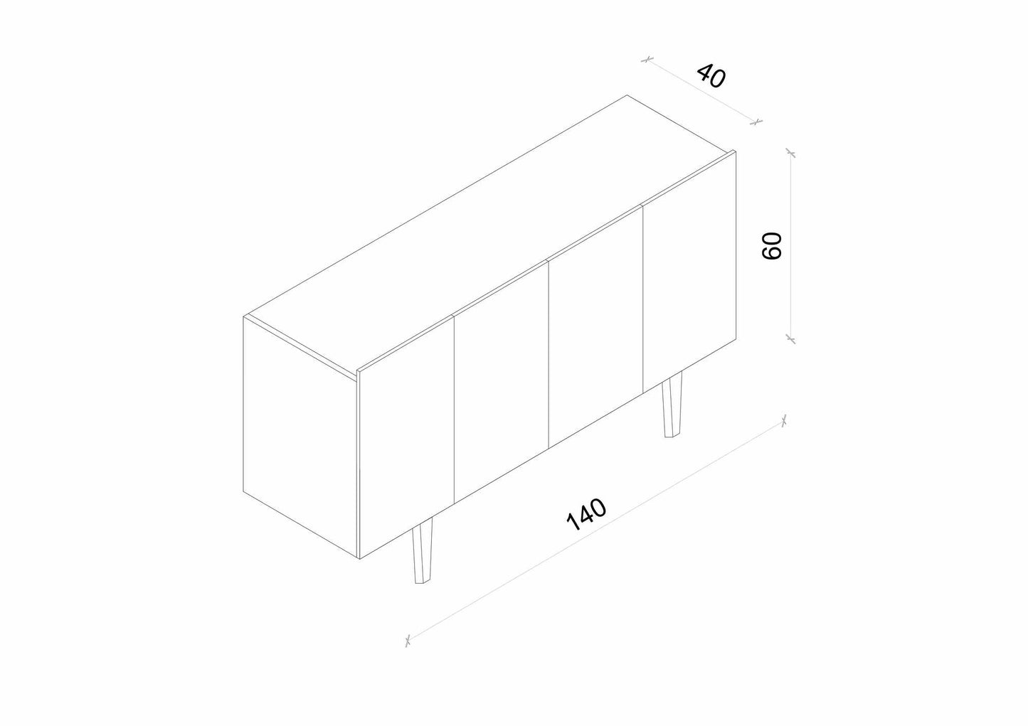 Κονσόλα Μπουφές 140x60x40 εκ Γκρι 280MBR1070