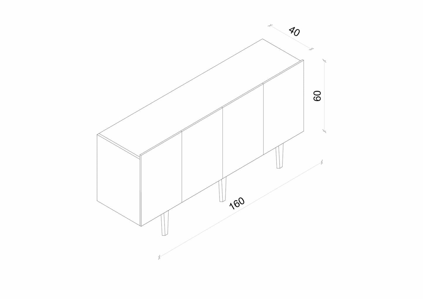 Κονσόλα Μπουφές 160x60x40 εκ Μαύρο 280MBR1076
