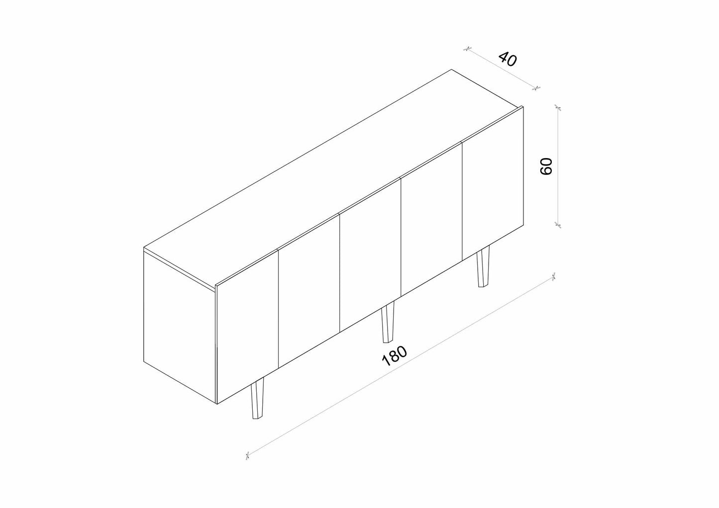 Κονσόλα Μπουφές 180x60x40 εκ Γκρι 280MBR1078