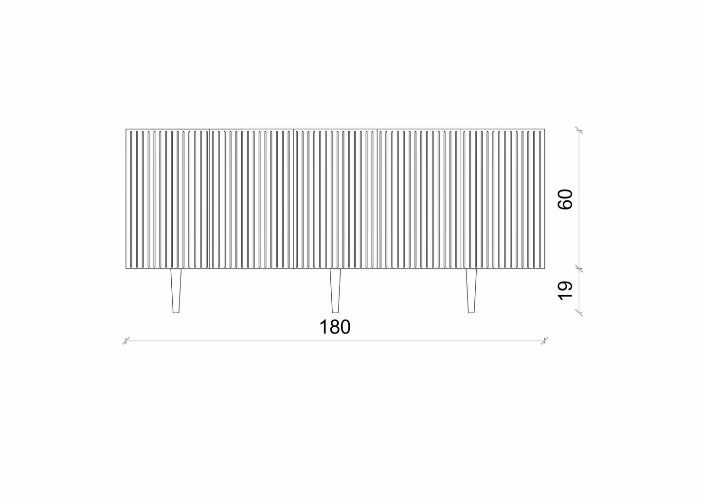 Κονσόλα Μπουφές 180x60x40 εκ Γκρι 280MBR1078