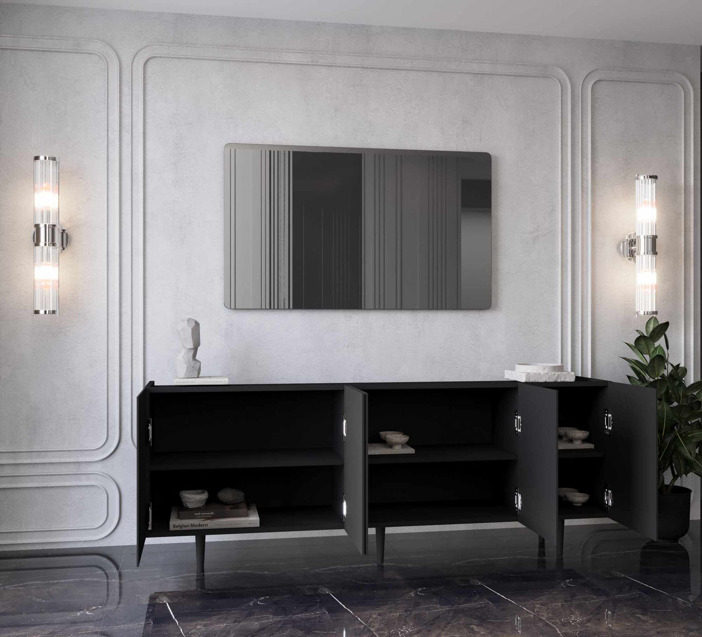 Κονσόλα Μπουφές 180x60x40 εκ Μαύρο 280MBR1080