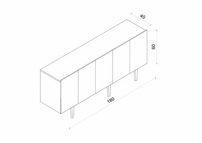 Κονσόλα Μπουφές 180x60x40 εκ Μαύρο 280MBR1080