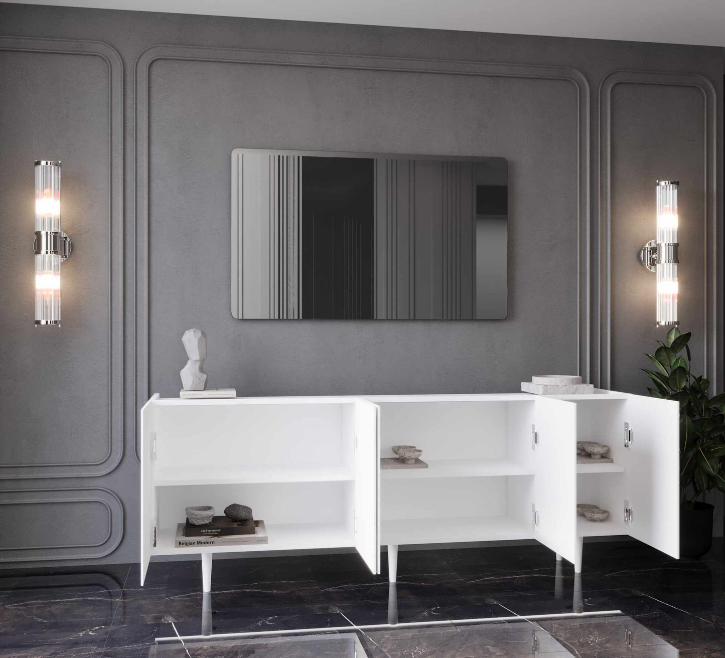 Κονσόλα Μπουφές 200x60x40 εκ Λευκό 280MBR1081