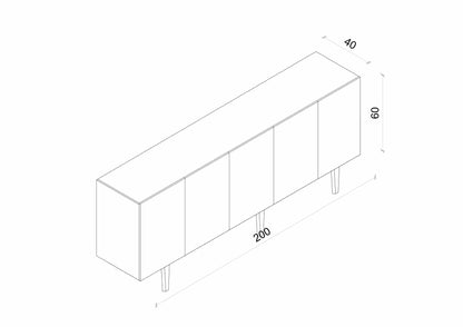 Κονσόλα Μπουφές 200x60x40 εκ Γκρι 280MBR1082
