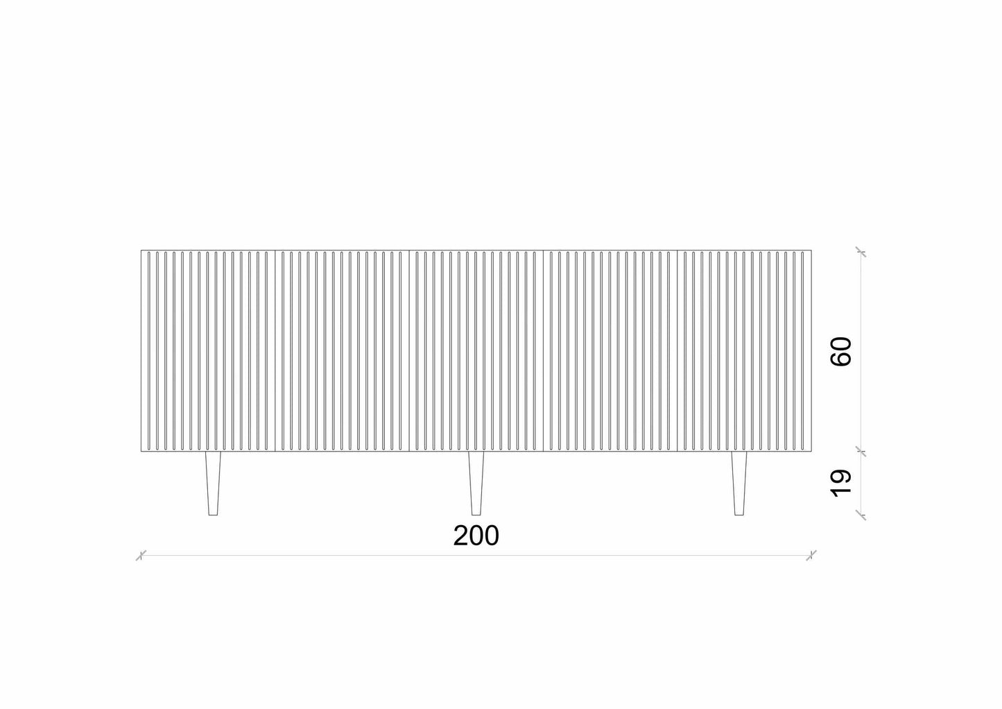 Κονσόλα Μπουφές 200x60x40 εκ Μαύρο 280MBR1084
