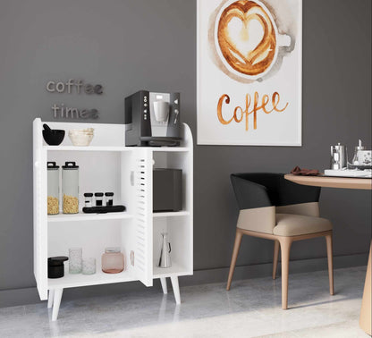 Μπουφές Πολυλειτουργικός Ράφι Κουζίνας Βοηθητικό Ντουλάπι Μικροκυμάτων Λευκό 90x40x109 εκ 280MBR1097