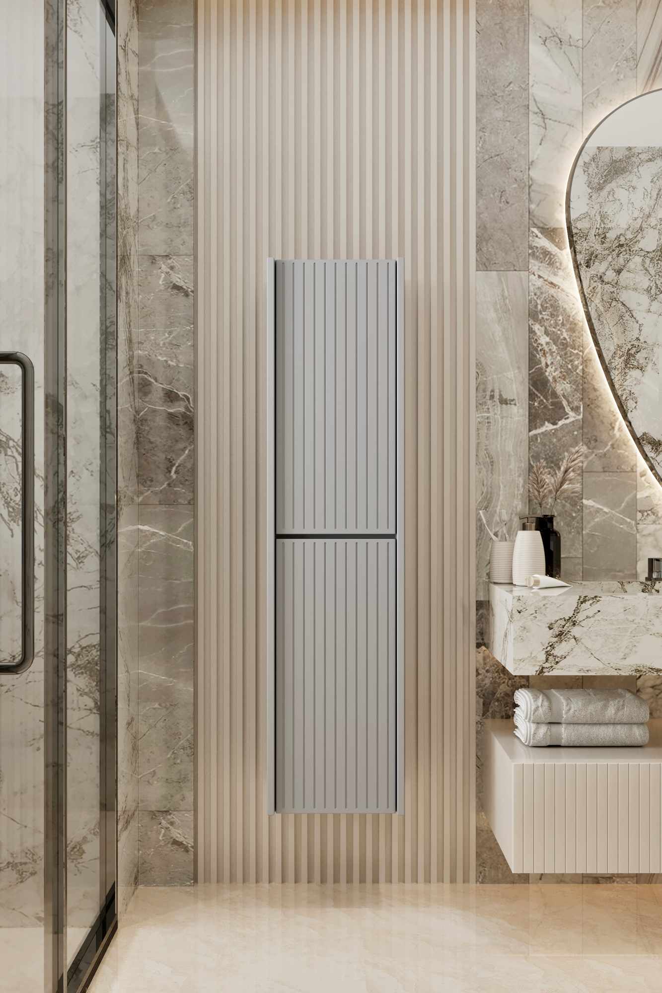 Έπιπλο Μπάνιου σε χρώμα Ανοιχτό Γκρι, 280MBR1139.