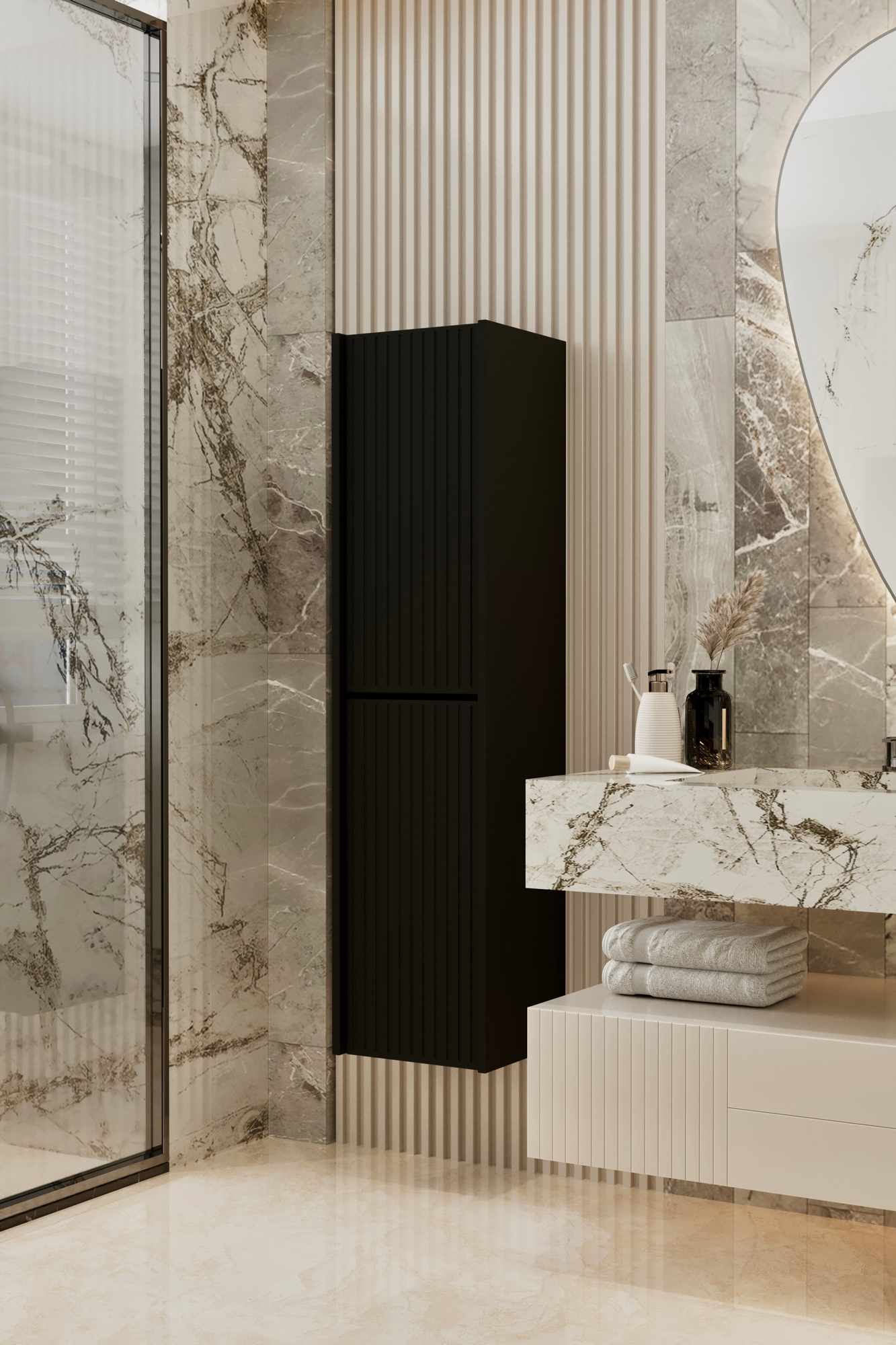 Έπιπλο Μπάνιου σε χρώμα Μαύρο, 280MBR1140.