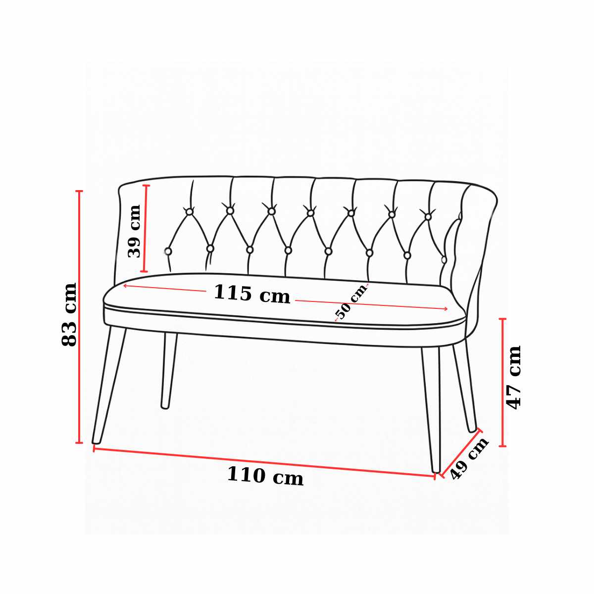 Σετ Πολυθρόνα Μπερζέρα & Διθέσιος Καναπές (3 Τεμάχια) σε χρώμα Μαύρο, 281ELR1218.