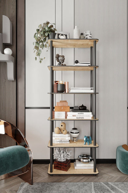 Βιβλιοθήκη Ραφιέρα Γραφείου Σαλονιού Ράφι 173x60 εκ σε 2 Χρώματα 282PTR1112