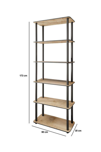 Βιβλιοθήκη Ραφιέρα Γραφείου Σαλονιού Ράφι 173x60 εκ σε 2 Χρώματα 282PTR1112