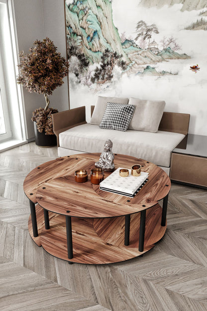 Τραπεζάκι Σαλονιού Set Καρυδί 70 x 70 x 38 εκ GR282PTR1542