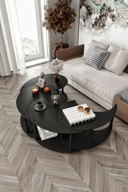 Τραπεζάκι Σαλονιού Set Μαύρο 70 x 70 x 38 εκ GR282PTR1543