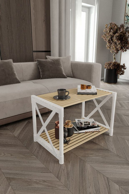 Τραπεζάκι Σαλονιού Λευκό 53 x 33 x 38 εκ GR282PTR1580