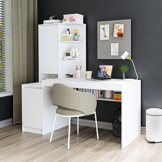 Γραφείο Υπολογιστή και Μελέτης Λευκό 160x157.8x60 εκ 283VLN1137