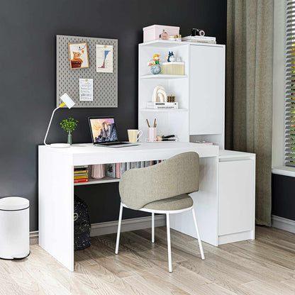Γραφείο Υπολογιστή και Μελέτης Λευκό 160x157.8x60 εκ 283VLN1139