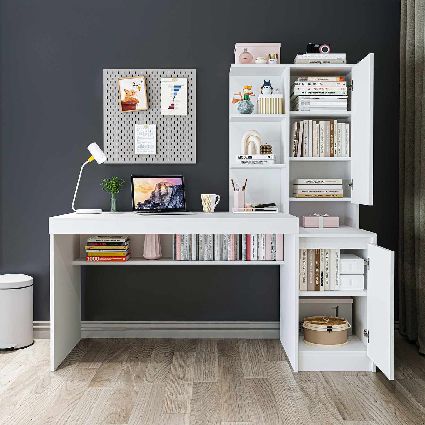 Γραφείο Υπολογιστή και Μελέτης Λευκό 160x157.8x60 εκ 283VLN1139