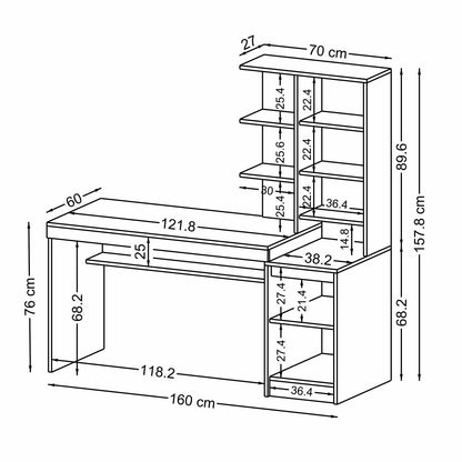 Γραφείο Υπολογιστή και Μελέτης Λευκό 160x157.8x60 εκ 283VLN1139
