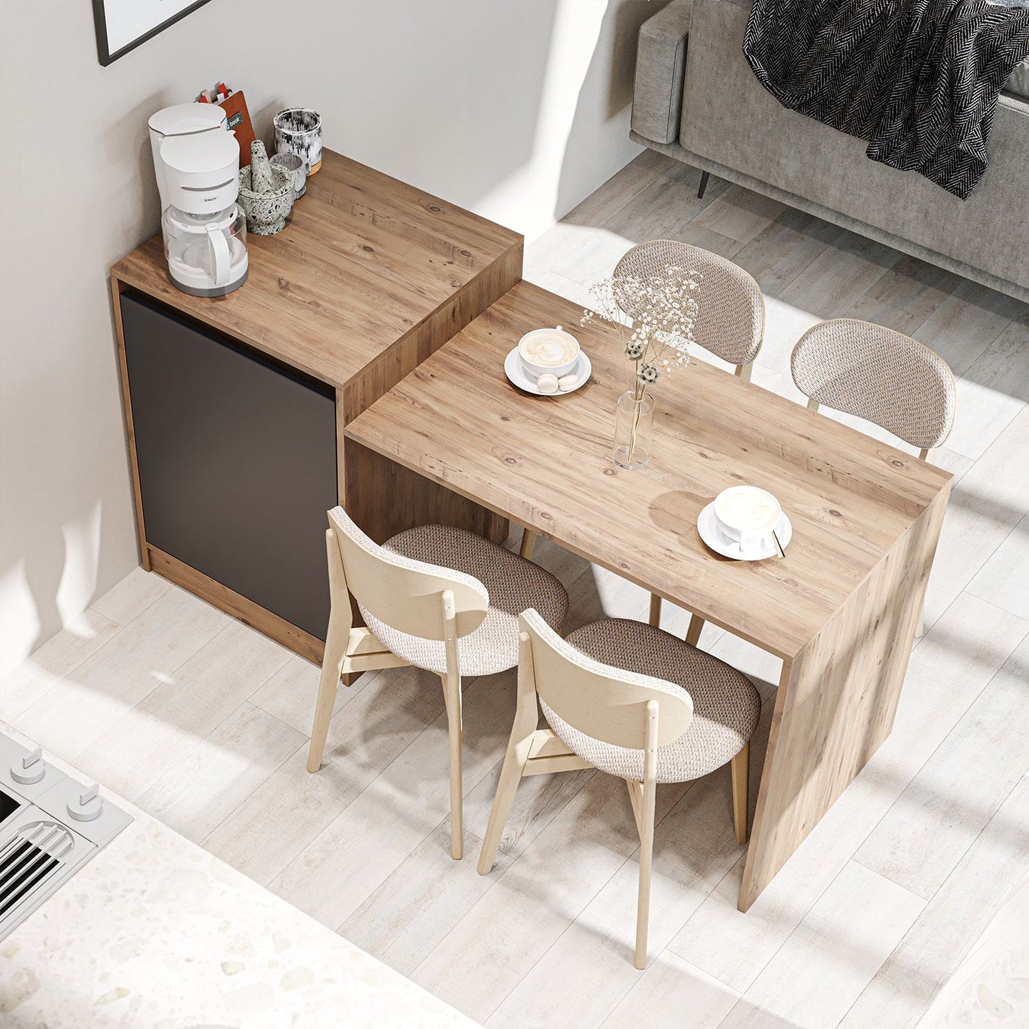 Τραπέζι Κουζίνας Νησίδα Πεύκο Ανθρακί 160x85x60 εκ 283VLN1395