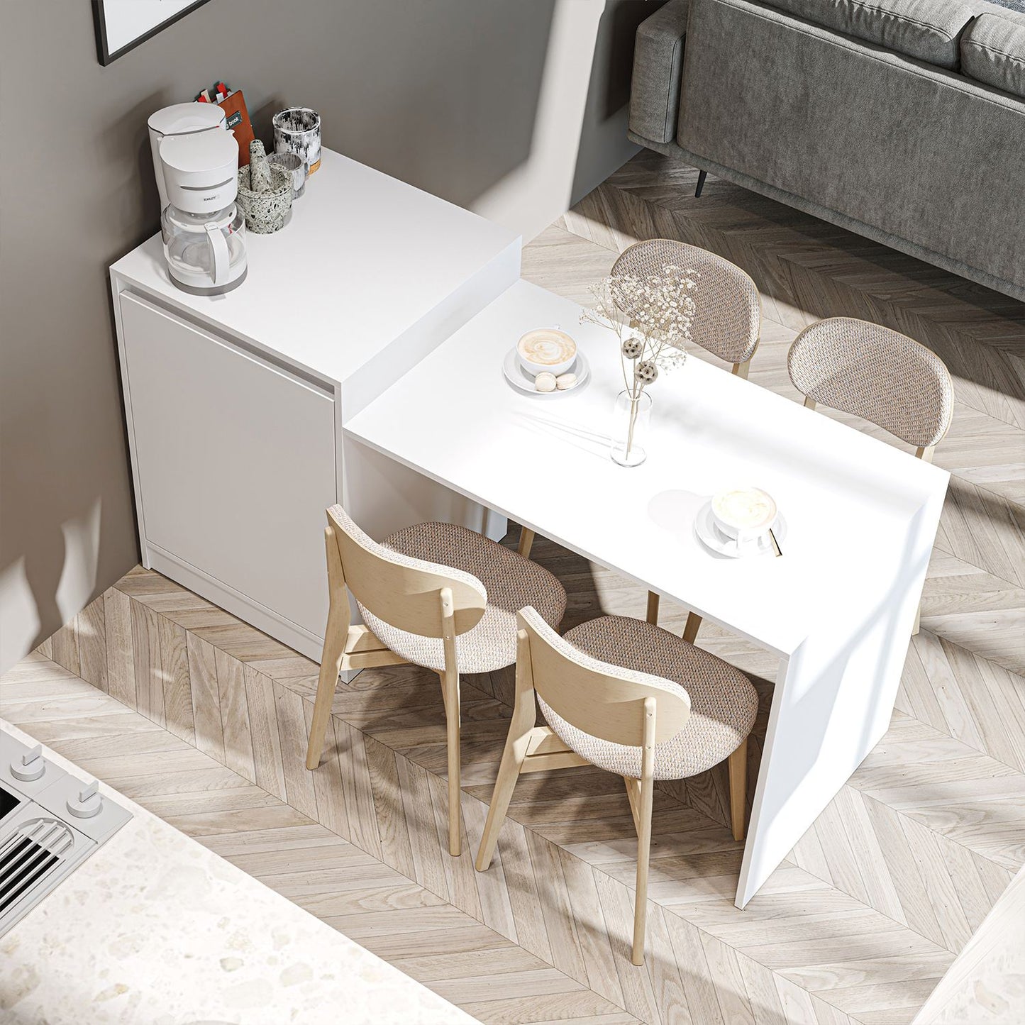 Τραπέζι Κουζίνας Νησίδα Λευκό 160x85x60 εκ 283VLN1397