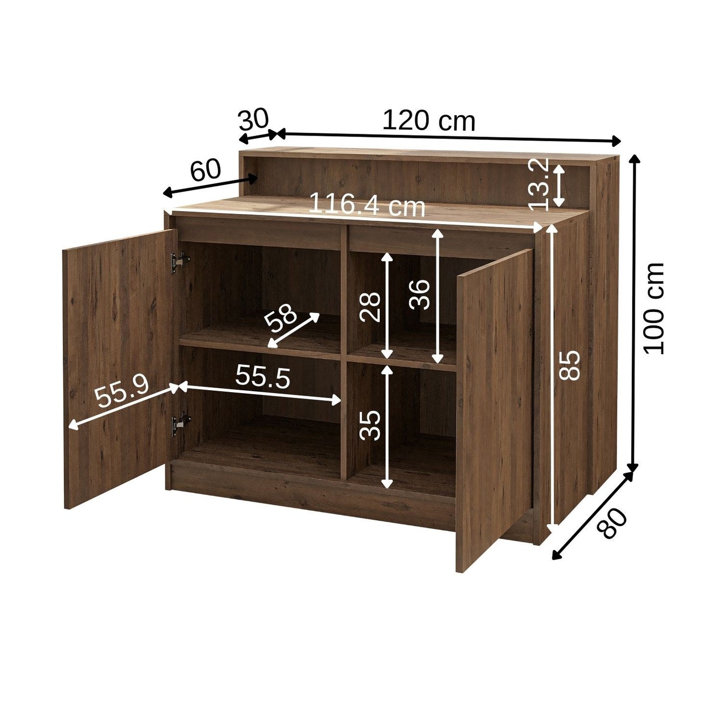Τραπέζι Κουζίνας Νησίδα Πεύκο 120x100x80 εκ 283VLN1399