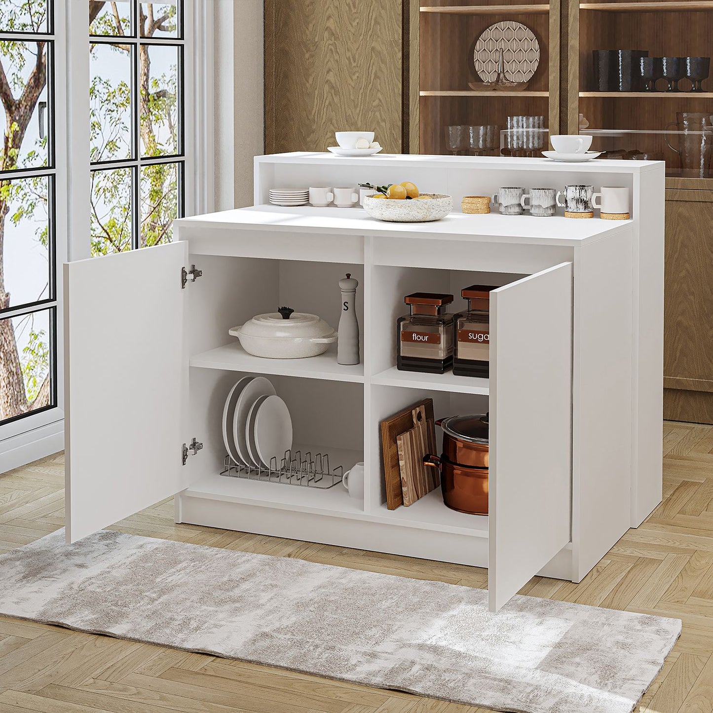 Τραπέζι Κουζίνας Νησίδα λευκό 120x100x80 εκ 283VLN1400