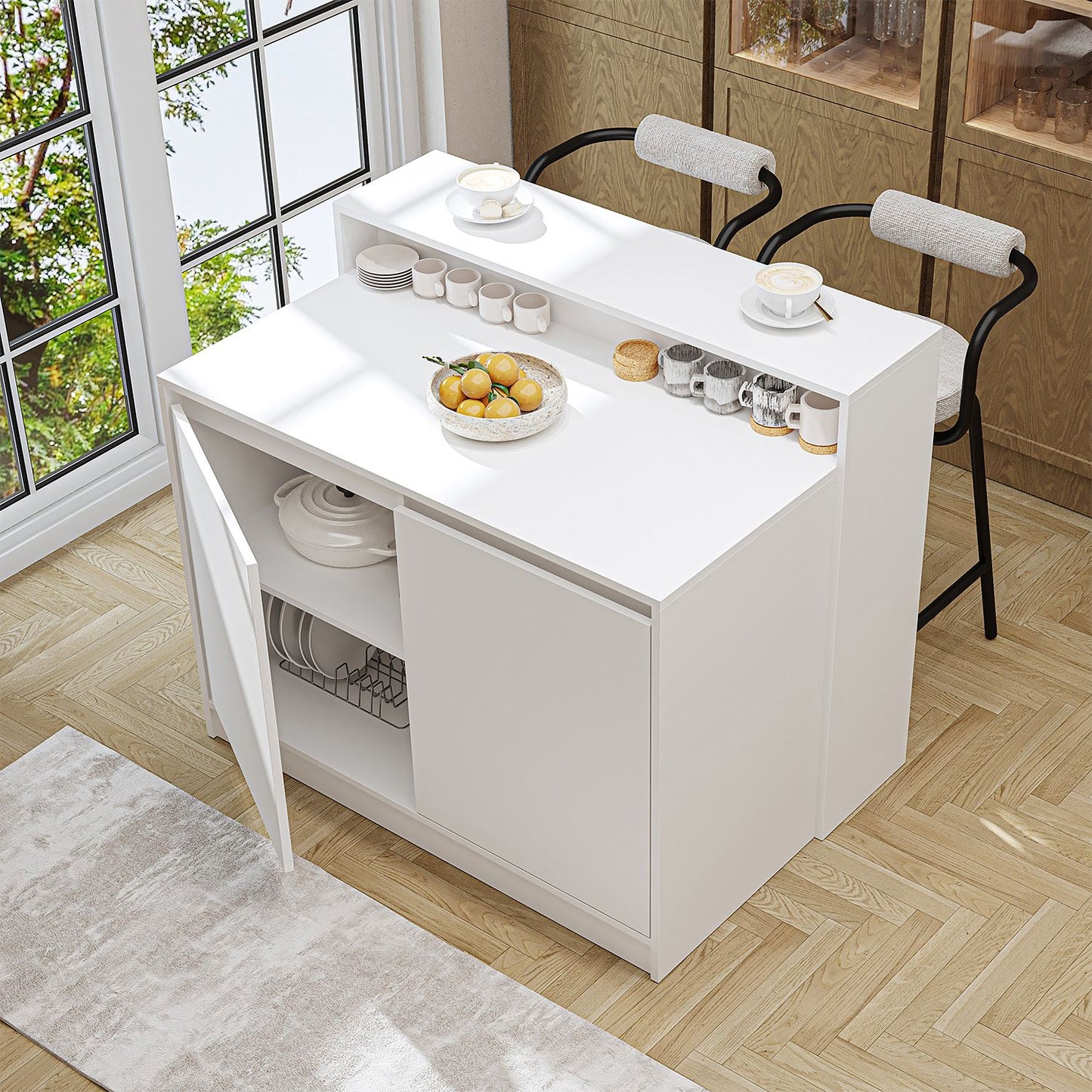 Τραπέζι Κουζίνας Νησίδα λευκό 120x100x80 εκ 283VLN1400