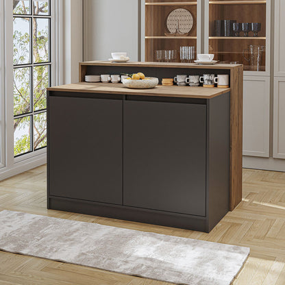 Τραπέζι Κουζίνας Νησίδα Πεύκο Ανθρακί 120x100x80 εκ 283VLN1401