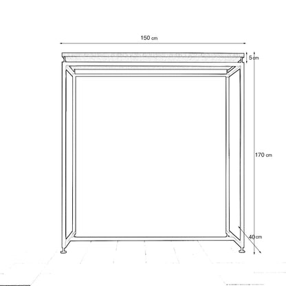 Ντουλάπα 150x170x40 εκ Μαύρο 285LCV1217