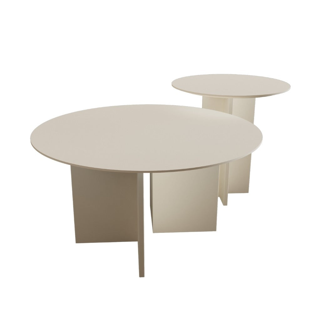 Τραπεζάκι Σαλονιού Set Κρεμ 50 x 50 x 45 εκ GR313RTX1124