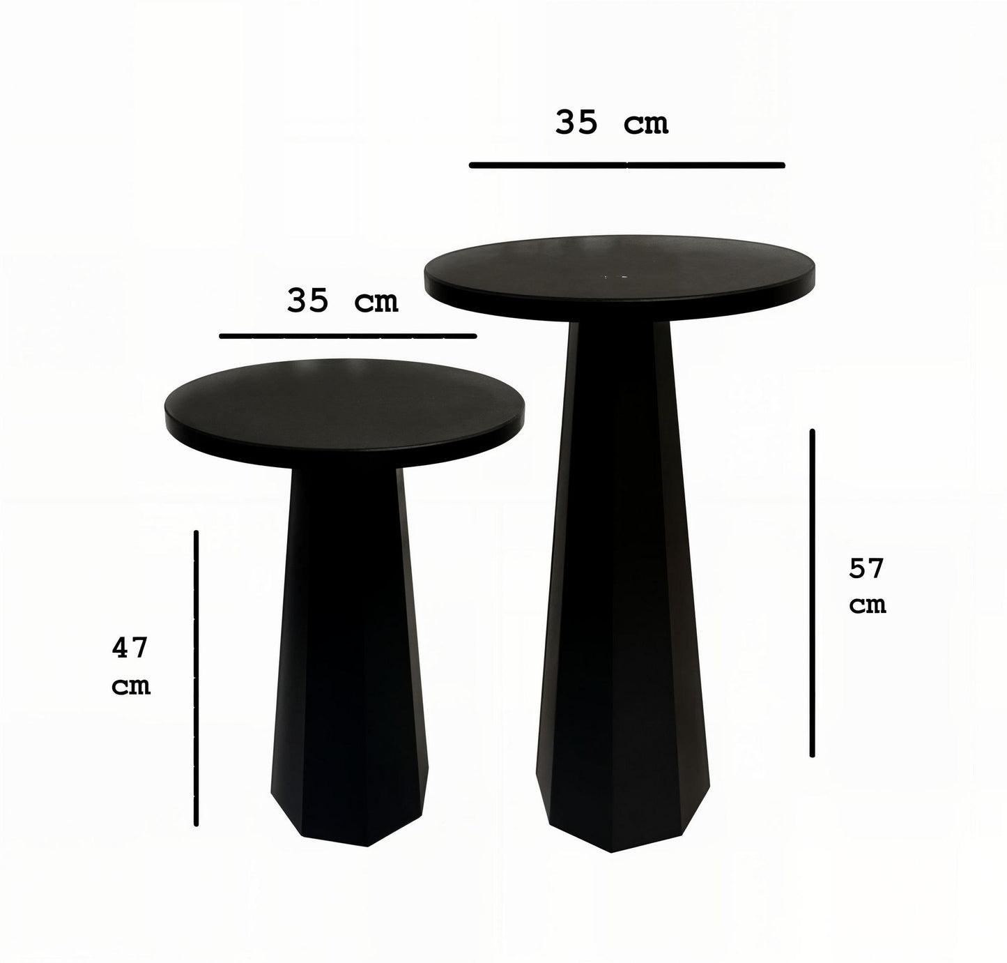 Τραπεζάκι Σαλονιού Set Μαύρο 35 x 35 x 47 εκ GR313RTX1125