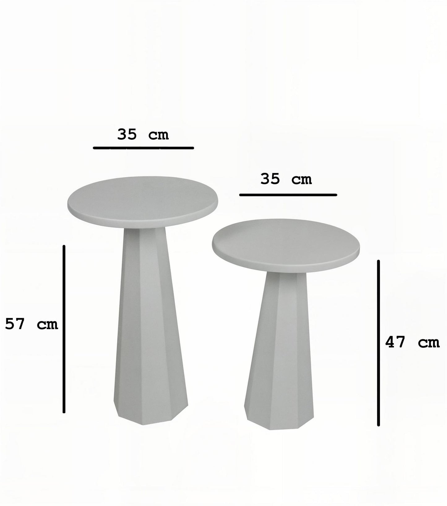 Τραπεζάκι Σαλονιού Set Λευκό 35 x 35 x 47 εκ GR313RTX1126