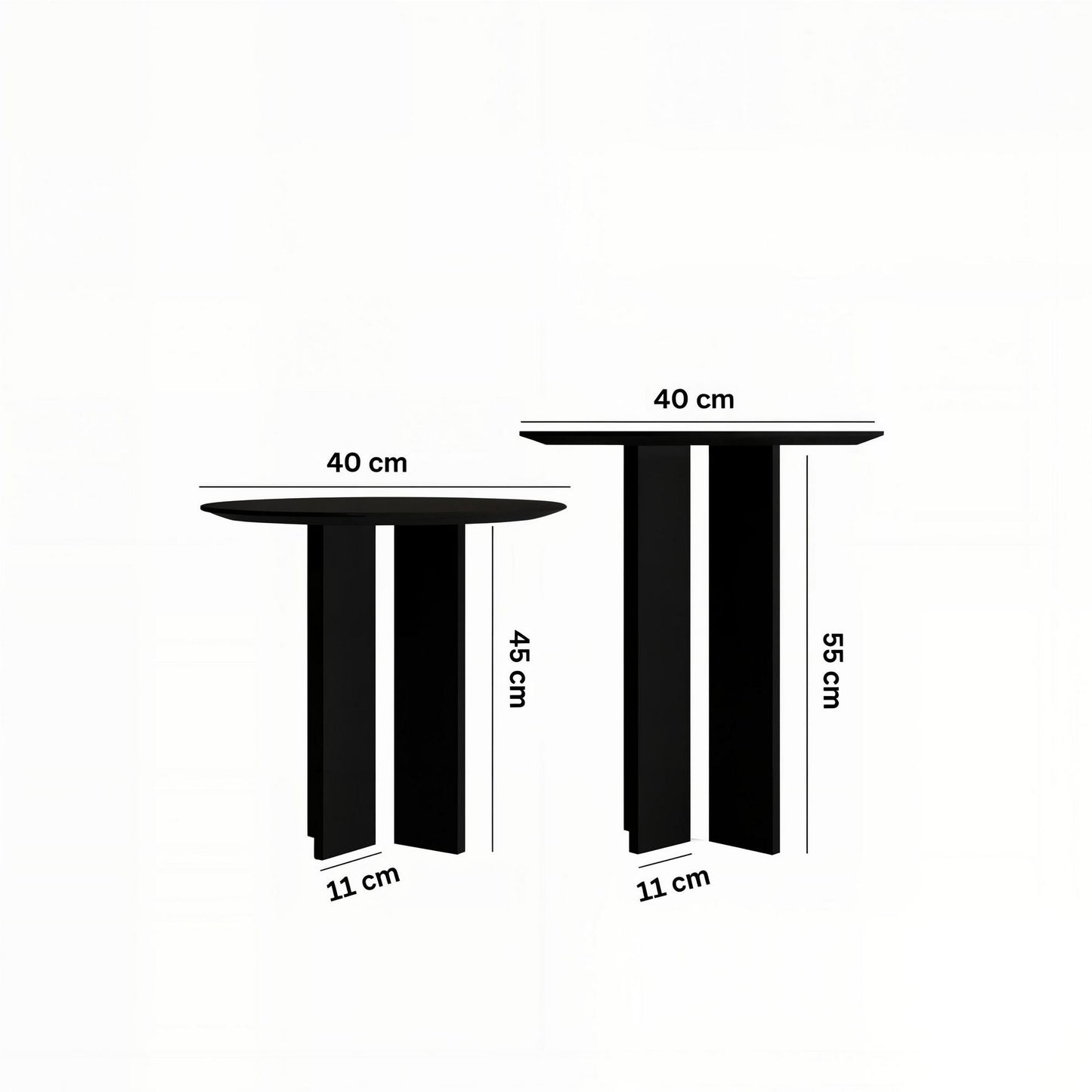 Τραπεζάκι Σαλονιού Set Μαύρο 40 x 40 x 45 εκ GR313RTX1140