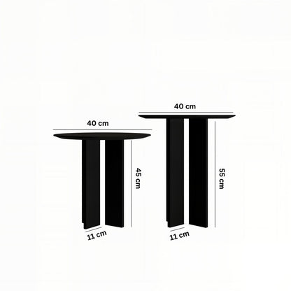 Τραπεζάκι Σαλονιού Set Μαύρο 40 x 40 x 45 εκ GR313RTX1140