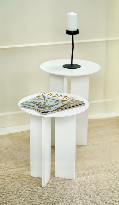 Τραπεζάκι Σαλονιού Set Λευκό 40 x 40 x 45 εκ GR313RTX1141