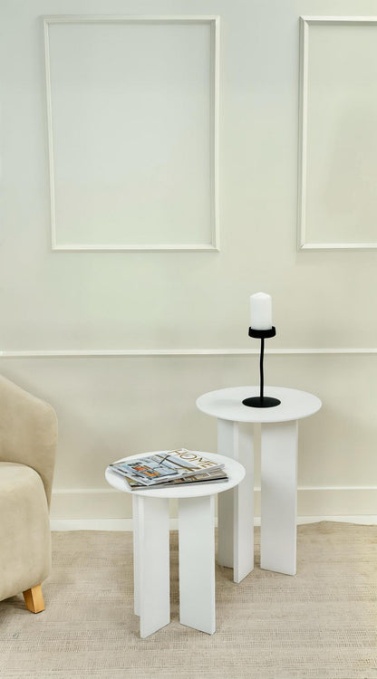 Τραπεζάκι Σαλονιού Set Λευκό 40 x 40 x 45 εκ GR313RTX1141