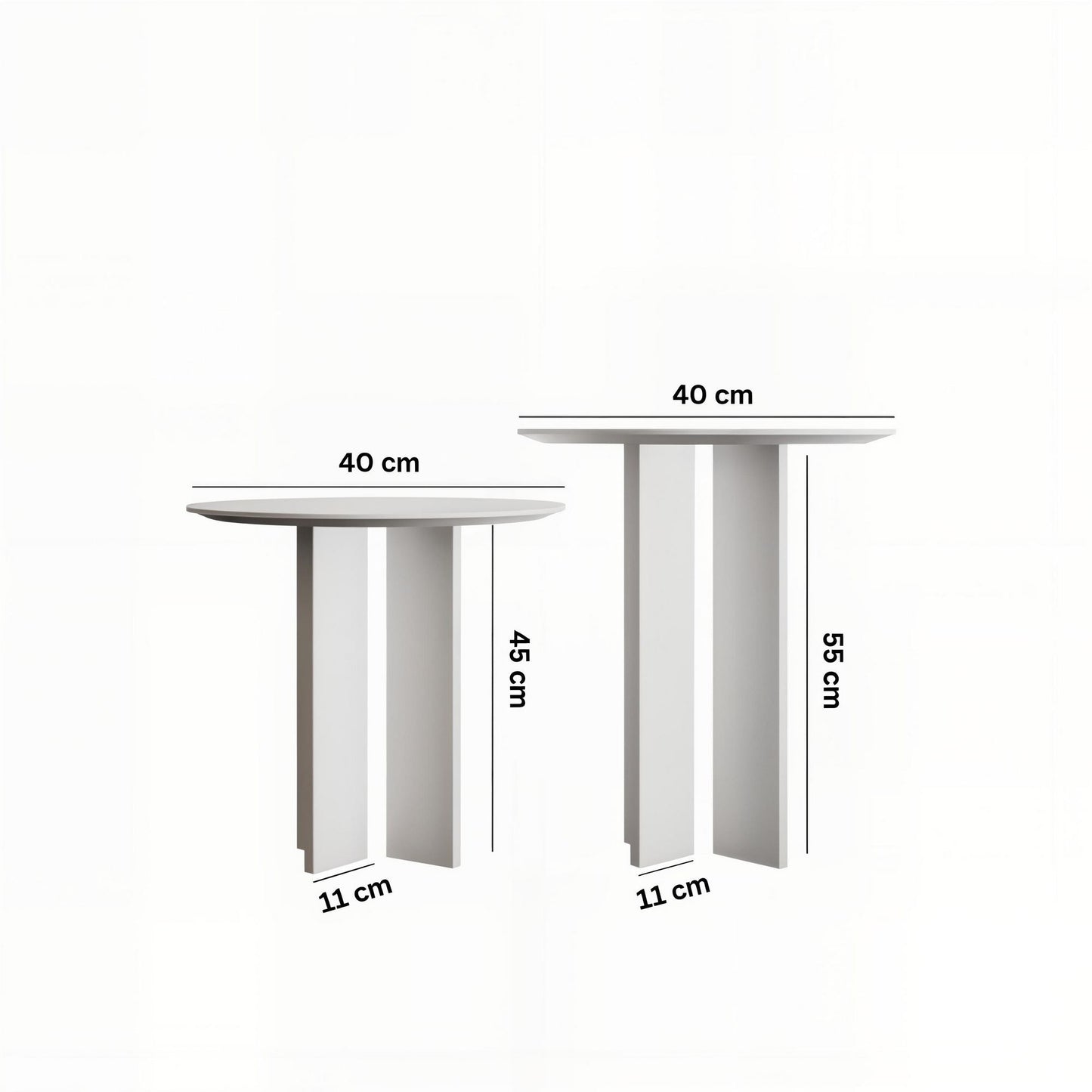 Τραπεζάκι Σαλονιού Set Λευκό 40 x 40 x 45 εκ GR313RTX1141