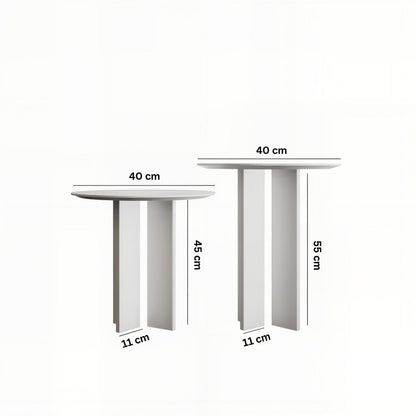 Τραπεζάκι Σαλονιού Set Λευκό 40 x 40 x 45 εκ GR313RTX1141