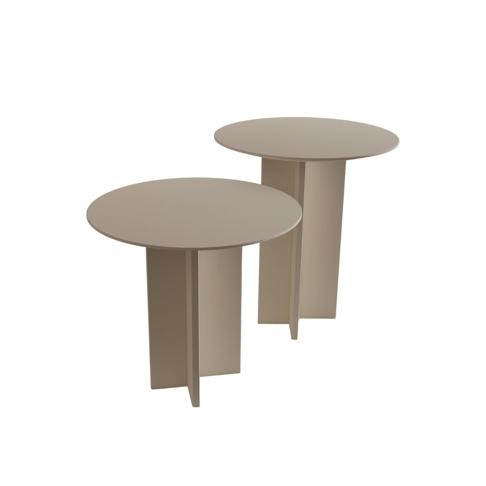 Τραπεζάκι Σαλονιού Set Κρεμ 40 x 40 x 45 εκ GR313RTX1142